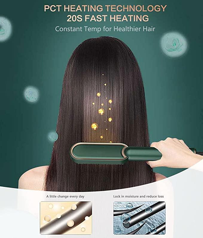 Professional Hair Straightener Tourmaline Ceramic Hair Curler Brush Hair Comb