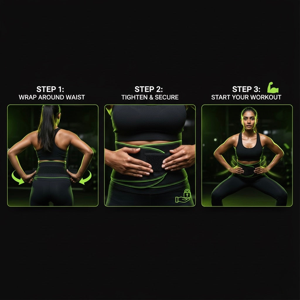 SweatPro™ SmartFit Slimming Belt with Phone Pocket | Waist Trainer for Inch Loss, Fat Burn & Back Support | Gym Sweat Belt for Men & Women | Adjustable Neoprene Body Shaper