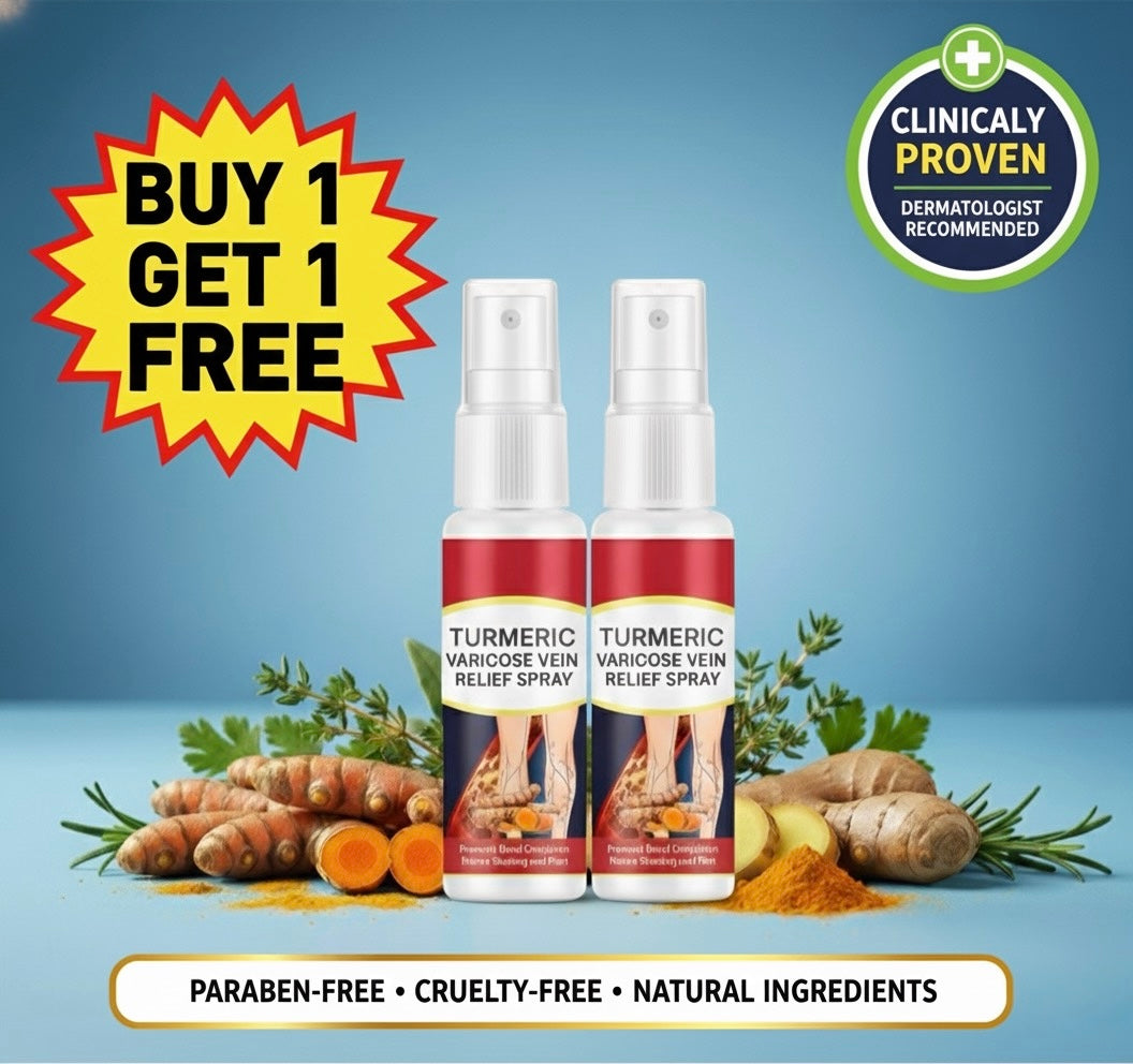 Turmeric Varicose Vein Relief Spray (50ml) - Relief from Varicose Veins – Naturally |Buy 1 Get 1 FREE | Limited Stock Available