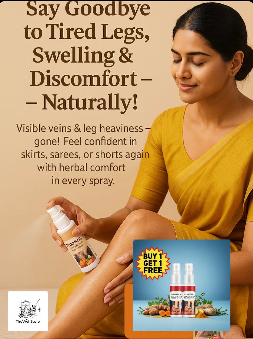 Turmeric Varicose Vein Relief Spray (50ml) - Relief from Varicose Veins – Naturally |Buy 1 Get 1 FREE | Limited Stock Available