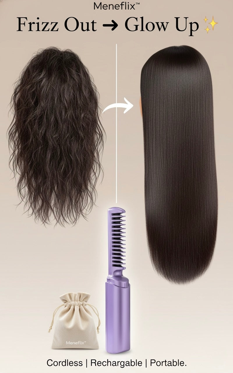 Meneflix™ Cordless Mini Hair Straightener | Compact, Rechargeable & Travel-Friendly Beauty Essential
