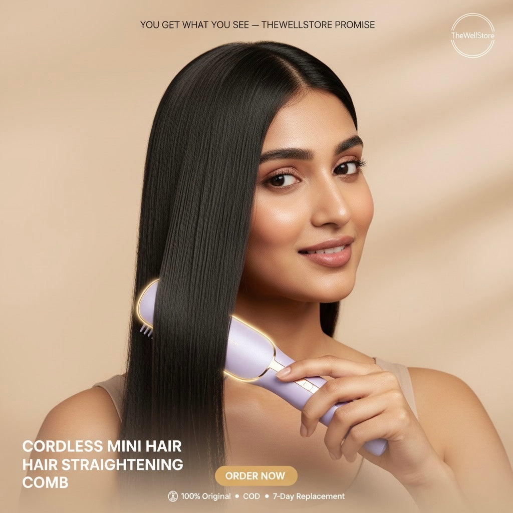 Meneflix™ Cordless Mini Hair Straightener | Compact, Rechargeable & Travel-Friendly Beauty Essential