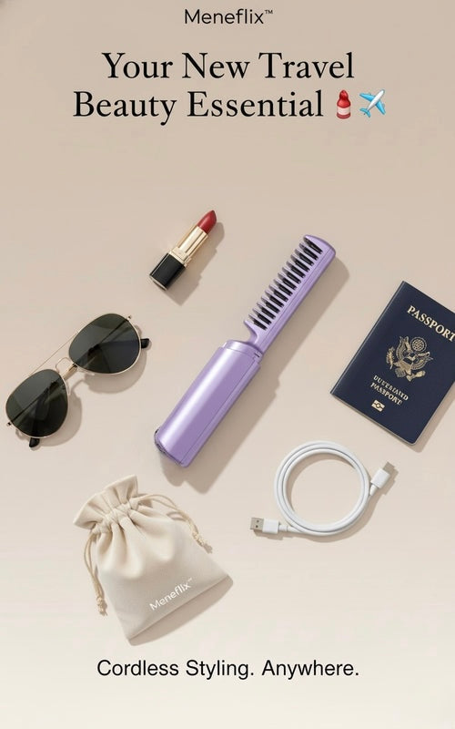 Meneflix™ Cordless Mini Hair Straightener | Compact, Rechargeable & Travel-Friendly Beauty Essential
