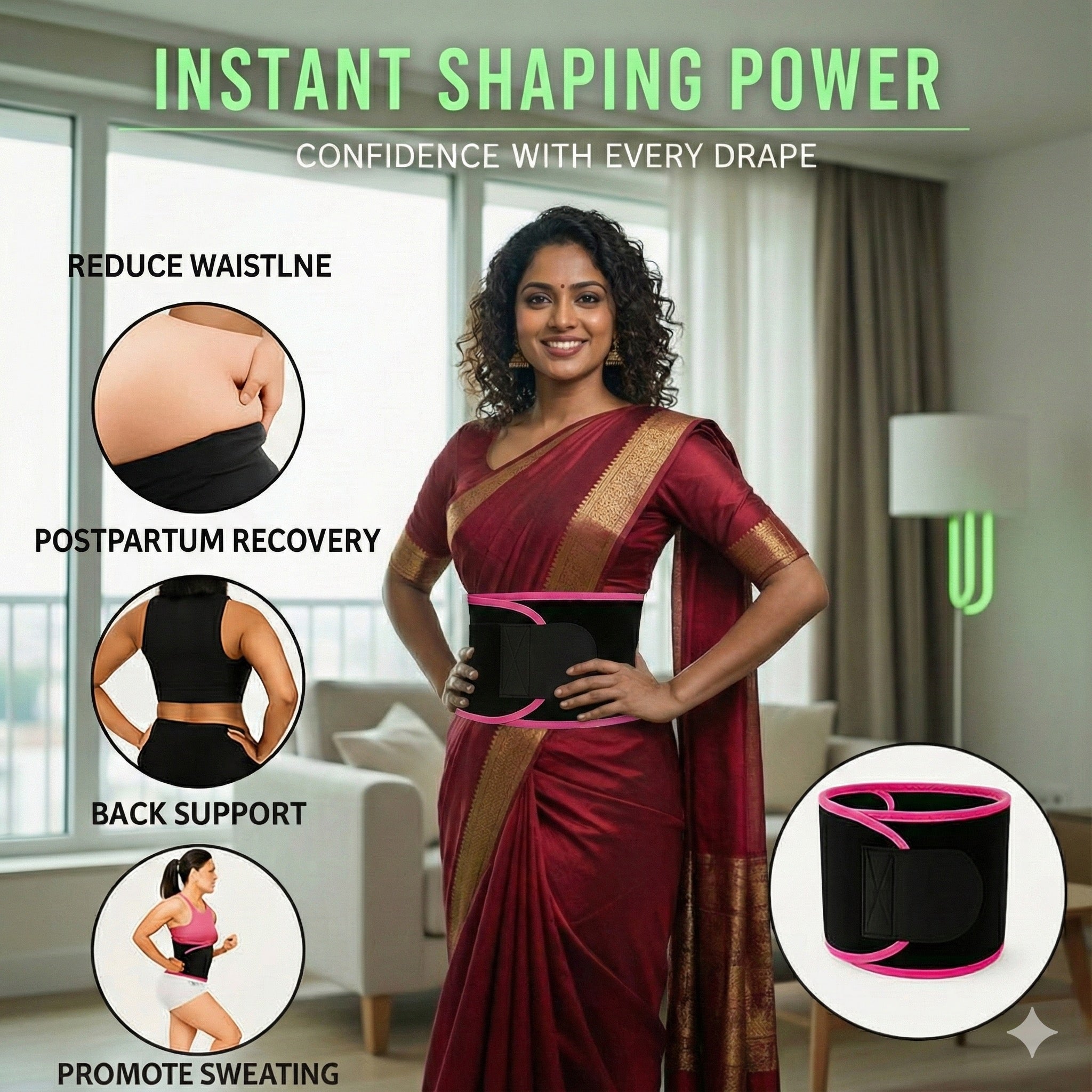 SweatPro™ SmartFit Slimming Belt with Phone Pocket | Waist Trainer for Inch Loss, Fat Burn & Back Support | Gym Sweat Belt for Men & Women | Adjustable Neoprene Body Shaper