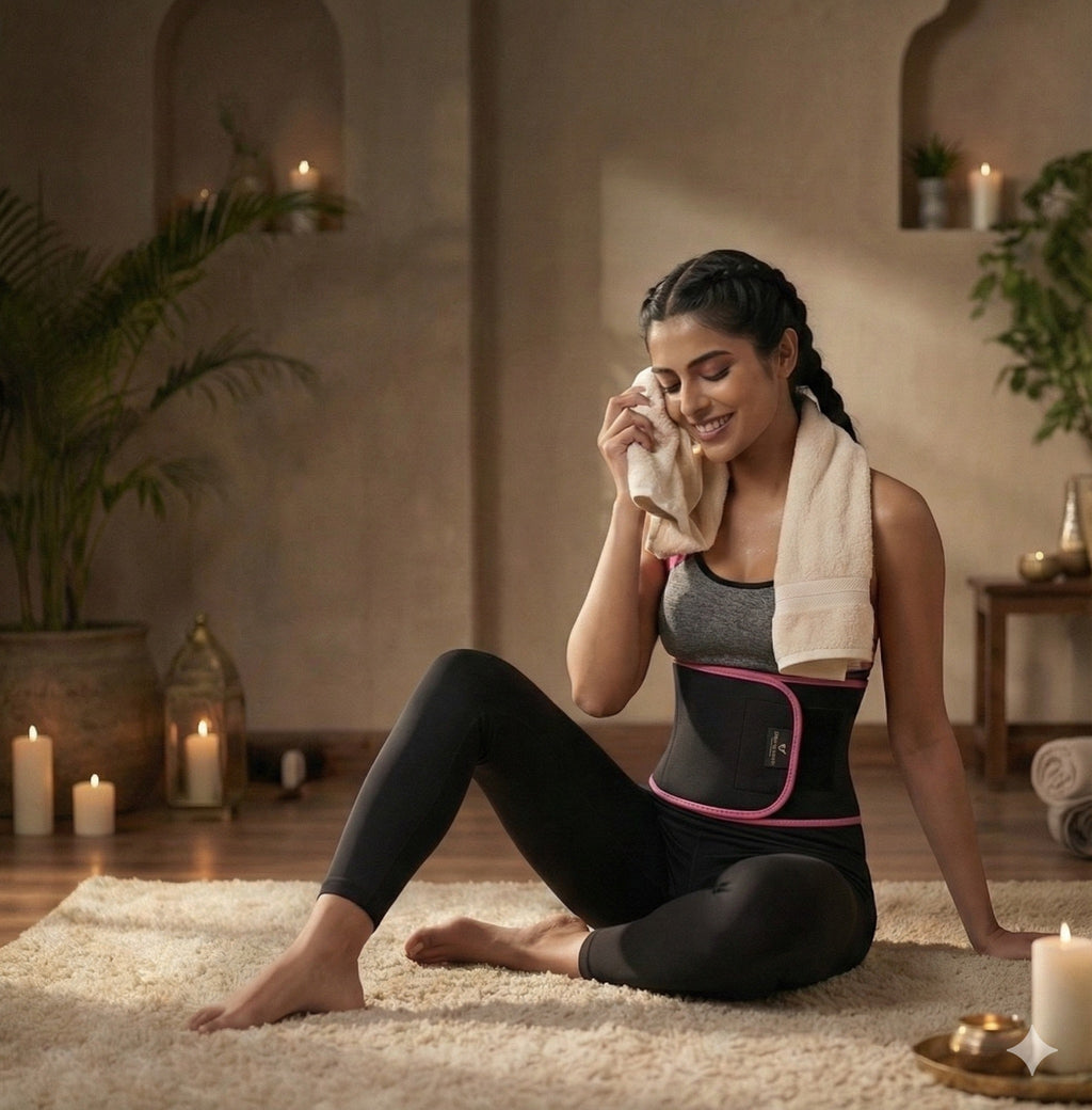 SweatPro™ SmartFit Slimming Belt with Phone Pocket | Waist Trainer for Inch Loss, Fat Burn & Back Support | Gym Sweat Belt for Men & Women | Adjustable Neoprene Body Shaper