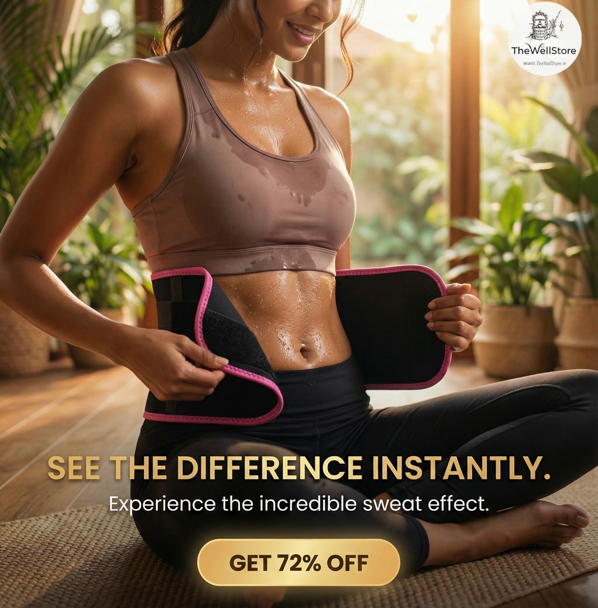 SweatPro™ SmartFit Slimming Belt with Phone Pocket | Waist Trainer for Inch Loss, Fat Burn & Back Support | Gym Sweat Belt for Men & Women | Adjustable Neoprene Body Shaper